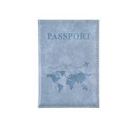 Cmis Kbei Custodia per passaporto da viaggio per aereo, da donna, da uomo, in pelle, rosa, carino, portafoglio per passaporto, borsa porta passaporto per ragazza, Azzurro, Taglia unica