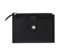 Cmis Kbei Donne Moda Piccolo Portafoglio Borsa Tinta Unita Cuoio DELL'UNITÀ di elaborazione Mini Coin Purse Portafoglio Porta Carte di Cre, A-Nero, Taglia unica