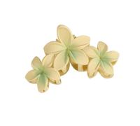 Cmis Kbei Fermaglio per capelli a forma di squalo, 11 cm, colore caramella, con 3 fiori, grande sfumatura, accessorio per capelli per donne e ragazze (M giallo verde)