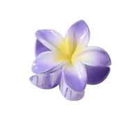 Cmis Kbei Forcine per capelli da donna, 4 pezzi, 8 cm, grandi, perlescenti, sfumate, in acrilico, con fiore di plumeria, accessorio per capelli da donna (viola sfumato)