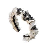 Cmis Kbei Graziose fasce per capelli con perle, accessori per capelli con perle, eleganti fermagli per capelli lavati e pressati (beige)