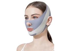Cmis Kbei Maschera dimagrante a V per il viso, con doppio mento, per sollevamento delle guance, rassodante, per lifting facciale, antirughe, colore: grigio