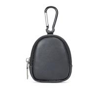 Cmis Kbei Mini borsa della moneta del cuoio genuino, borsa di immagazzinaggio semplice della moneta del raccoglitore della chiusura lampo dell', Nero , Taglia unica