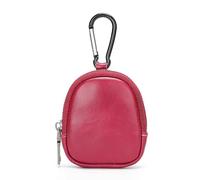 Cmis Kbei Mini borsa della moneta del cuoio genuino, borsa di immagazzinaggio semplice della moneta del raccoglitore della chiusura lampo dell', Rosso, Taglia unica