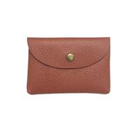 Cmis Kbei Mini busta in pelle tasca cambio semplice fibbia vacchetta borsa per carte di grande capacità portafoglio portamonete da donna borsa per auricolari per carte di credito, Marrone scuro, 2PCS