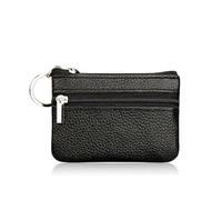 Cmis Kbei Mini Multi-colore del Cuoio Genuino Piccola Borsa Della Moneta Luce Strato Superiore Della Pelle Bovina Cerniera Caso Chiave Solido Moneta, Nero , Taglia unica