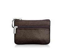 Cmis Kbei Mini Multi-colore del Cuoio Genuino Piccola Borsa Della Moneta Luce Strato Superiore Della Pelle Bovina Cerniera Caso Chiave Solido Moneta, Caff, Taglia unica