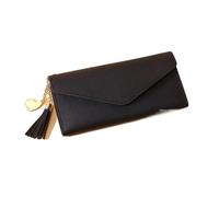 Cmis Kbei Moda Donne Portafogli Semplice Cerniera Borse Nero Bianco Grigio Rosso Sezione Lunga Frizione Portafoglio Morbido PU Leather Money Bag, Nero 1, Taglia unica