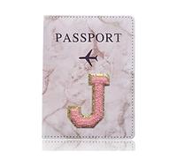 Cmis Kbei Moda Passaporto Copertura Protettiva Ricamo Lettera Modello Viaggio Passaporto Titolare Del Raccoglitore Regalo PU Custodia In Pelle Cover, A 1447 (J), Taglia unica