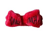 Cmis Kbei OMG Fasce per capelli con fiocco con lettera versatili, per ragazze e donne, per lavare il viso, turbante morbido, fasce elastiche per capelli, in pile corallo, assistente per il trucco (5)