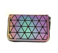 Cmis Kbei Portafogli da donna con clip per soldi geometria luminosa borsa lunga nottilucente pochette femminile, Angolo 1 pezzo, Taglia unica