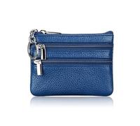 Cmis Kbei Portamonete in pelle PU 2024 nuovo con portachiavi impermeabile tasca borsa cerniera resistente all'usura porta carte di credito maschio, Blu, Taglia unica