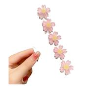 Cmis Kbei Set da 5 pezzi da donna multicolore con fiori di ciliegio camelia bella clip laterale con frangia forcina per uso quotidiano (rosa Sakura)