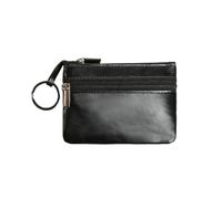 Cmis Kbei Vintage Crazy Horse Cuoio Degli Uomini Della Moneta Della Borsa Della Moneta Del Cuoio Genuino, Borsa Piccola Nera, Taglia unica