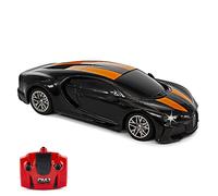 CMJ RC Cars Bugatti Chiron Auto telecomandata con licenza ufficiale 1:24 luci di lavoro 2.4 Ghz (nero/arancione)