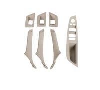 CMJAHU Adatto for BMW Serie 5 F10 F18 523 525 528 Guida a sinistra LHD RHD Beige Nero Maniglia interna for portiera auto in fibra di carbonio Set da 7 pezzi(RHD Oyster)