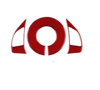CMJAHU Adatto for Fiat 500 Abarth 595 2012 2013 2014 2015 2016 2017 2018 2019 2020 2021 2022 2023 Adesivo in vera fibra di carbonio for volante auto(1Set Red)