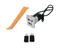 CMJAHU Adatto for Ford Focus 2 Mk2 2009 2010 2011 Adattatore USB Argento Ingresso AUX Mini Cavo Interfaccia Slot USB Pulsante Interruttore(Silver)