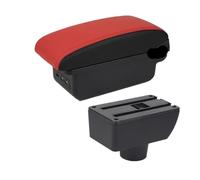 CMJAHU Adatto for Geely MK for la nuova Geely MK GC6 Bracciolo centrale for auto Nuovo King Kong Retrofit con accessori USB(B Red black 3USB)