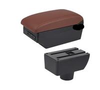 CMJAHU Adatto for Geely MK for la nuova Geely MK GC6 Bracciolo centrale for auto Nuovo King Kong Retrofit con accessori USB(C brown 7USB)