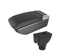 CMJAHU Adatto for H-Y-U-N-D-A-I GETZ bracciolo for auto Plus console centrale supporto for gomito accessori interni for auto di stoccaggio a doppio strato modificati nero(B2straight blackline)