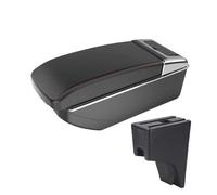 CMJAHU Adatto for Perodua Bezza Interni auto Bracciolo rialzato Supporto for gomito Scatola portaoggetti console centrale con portabicchieri Accessori auto Nero(B2straight blackline)