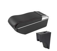 CMJAHU Adatto for Perodua Bezza Interni auto Bracciolo rialzato Supporto for gomito Scatola portaoggetti console centrale con portabicchieri Accessori auto Nero(A2 curved blackline)