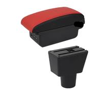 CMJAHU Adatto for Suzuki Splash Bracciolo Box for Suzuki Splash Bracciolo Auto Centrale Scatola Portaoggetti Retrofit Interni con USB Accessori Auto(B Red black 3USB)