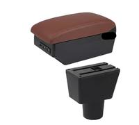 CMJAHU Adatto for Suzuki Splash Bracciolo Box for Suzuki Splash Bracciolo Auto Centrale Scatola Portaoggetti Retrofit Interni con USB Accessori Auto(C brown 7USB)