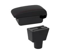 CMJAHU Adatto for Suzuki Splash Bracciolo Box for Suzuki Splash Bracciolo Auto Centrale Scatola Portaoggetti Retrofit Interni con USB Accessori Auto(B red line 3USB)