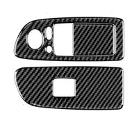 CMJAHU Misura for BM///W Serie 1 E81 E82 E87 E88 2008-2013 Auto Porta Alzacristallo Elettrico Interruttore Telaio Trim Accessori Reale Adesivo In Fibra di Carbonio(Black A)