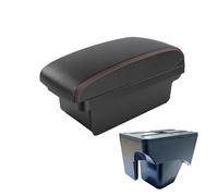 CMJAHU Misura for V-W TERA 2025 Console centrale for bracciolo for auto con accessorio di archiviazione a doppio strato USB for la modifica dell'auto for interni auto(A1 Black red NO USB)