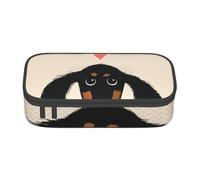 CMJSGG Amore del cucciolo di bassotto tedesco, Astuccio per matite, Astuccio per matite Astuccio per penne a matita di grande capacità Borsa per cosmetici