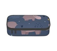 CMJSGG Animale ippopotamo, Astuccio per matite, Astuccio per matite Astuccio per penne a matita di grande capacità Borsa per cosmetici