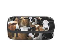 CMJSGG Animali da fattoria Mucche da latte Mucca, Astuccio per matite, Astuccio per matite Astuccio per penne a matita di grande capacità Borsa per cosmetici