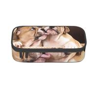 CMJSGG Bacia i cuccioli di bulldog inglese, Astuccio per matite, Astuccio per matite Astuccio per penne a matita di grande capacità Borsa per cosmetici