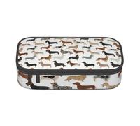 CMJSGG Bassotti a pelo lungo a pelo liscio Cani Animali domestici, Astuccio per matite, Astuccio per matite Astuccio per penne a matita di grande capacità Borsa per cosmetici