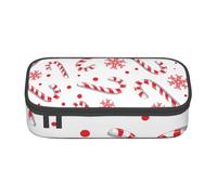 CMJSGG Bastoncino di zucchero rosso di Natale, Astuccio per matite, Astuccio per matite Astuccio per penne a matita di grande capacità Borsa per cosmetici