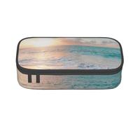 CMJSGG Bella spiaggia giallo tramonto oceano, Astuccio per matite, Astuccio per matite Astuccio per penne a matita di grande capacità Borsa per cosmetici