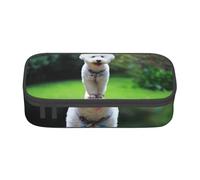 CMJSGG Bichon Frise Bokeh Animali Cani Parco Cani bianchi, Astuccio per matite, Astuccio per matite Astuccio per penne a matita di grande capacità Borsa per cosmetici