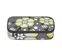 CMJSGG Bordo nevoso del fiore della stella grigia e gialla, Astuccio per matite, Astuccio per matite Astuccio per penne a matita di grande capacità Borsa per cosmetici