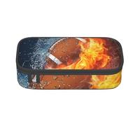 CMJSGG Bruciare il football americano nel fuoco, Astuccio per matite, Astuccio per matite Astuccio per penne a matita di grande capacità Borsa per cosmetici
