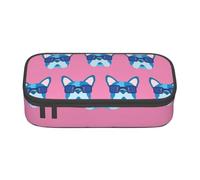 CMJSGG Bulldog francese con gli occhiali, Astuccio per matite, Astuccio per matite Astuccio per penne a matita di grande capacità Borsa per cosmetici