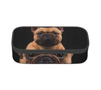 CMJSGG Bulldog francese sul nero, Astuccio per matite, Astuccio per matite Astuccio per penne a matita di grande capacità Borsa per cosmetici