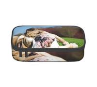 CMJSGG Bulldog inglesi Cani stanchi Animali domestici da prato Inglese, Astuccio per matite, Astuccio per matite Astuccio per penne a matita di grande capacità Borsa per cosmetici