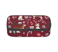 CMJSGG Calze Husky Candy Canes Holiday Dog Ruby, Astuccio per matite, Astuccio per matite Astuccio per penne a matita di grande capacità Borsa per cosmetici