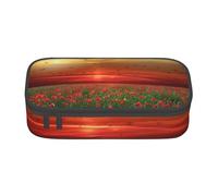 CMJSGG Campo Di Fiori Di Papavero Rosso Nel Tramonto Stampato, Astuccio per matite, Astuccio per matite Astuccio per penne a matita di grande capacità Borsa per cosmetici