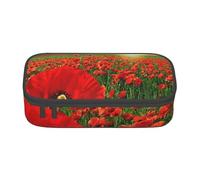 CMJSGG Campo di papaveri al tramonto Campo di bellissimi fiori, Astuccio per matite, Astuccio per matite Astuccio per penne a matita di grande capacità Borsa per cosmetici