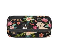 CMJSGG Cane Bassotto Con Fiori, Astuccio per matite, Astuccio per matite Astuccio per penne a matita di grande capacità Borsa per cosmetici