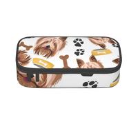 CMJSGG Cane sorridente Yorkshire Terrier, Astuccio per matite, Astuccio per matite Astuccio per penne a matita di grande capacità Borsa per cosmetici